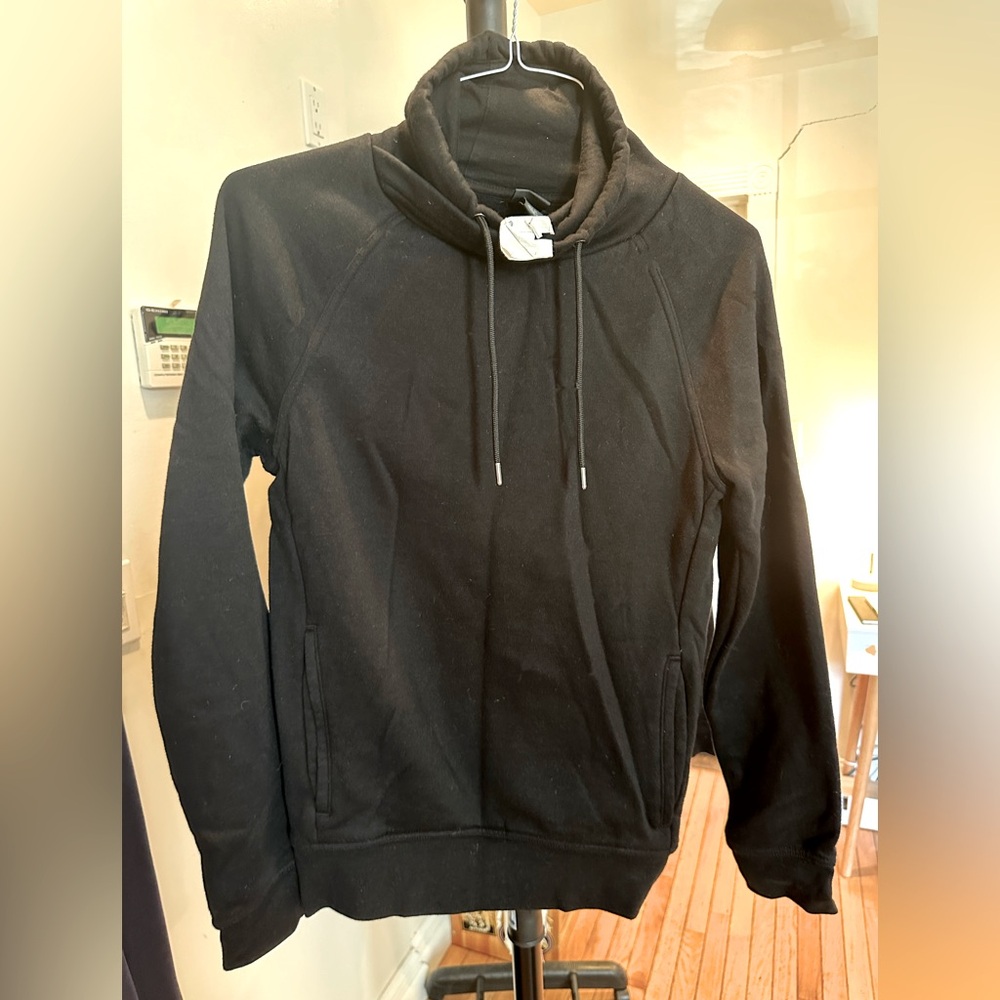 H&M Men’s Mock Neck Pullover Sweatshirt, Size XS, Black